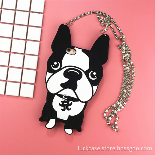 2016 new arrival cute design silicone dog phone case for iphone 7